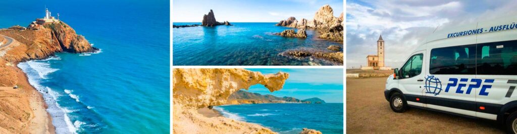 Excursión a Cabo de Gata desde Almería. Visita guiada de Cabo de Gata con transporte.