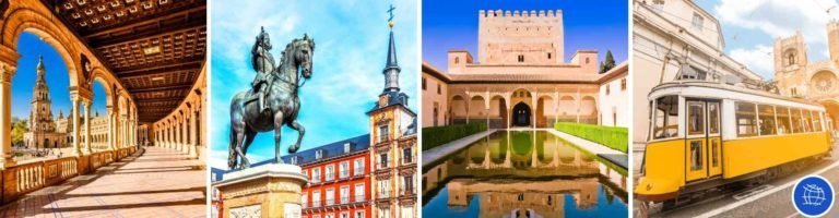 Travel to the south of Spain, Seville, Granada, Toledo and Madrid from Lisbon.