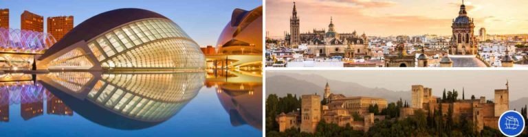 Coach tour to Valencia, Barcelona and the Alhambra in Granada from Seville.