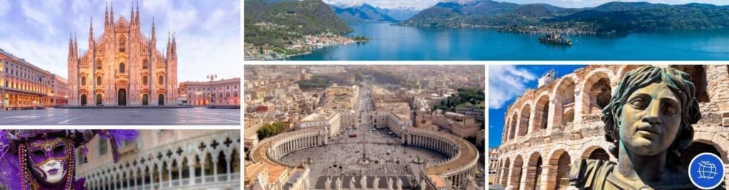 Viajes a Italia desde Milan a Roma con visita de Venecia, Verona y los Lagos del Norte