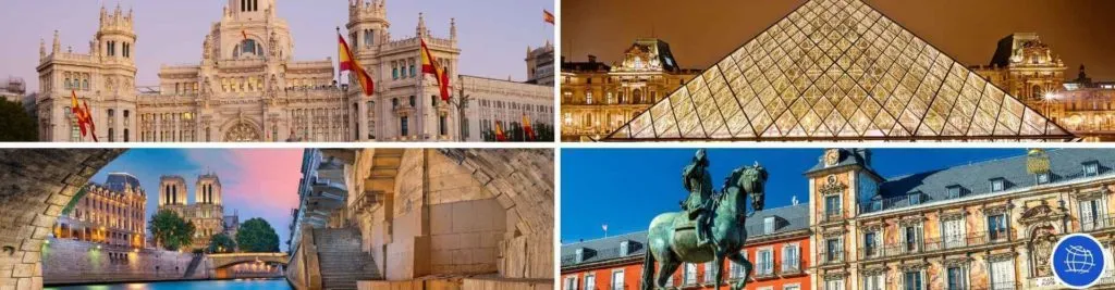 Vacaciones a Europa. Visitar Madrid y Paris con guía