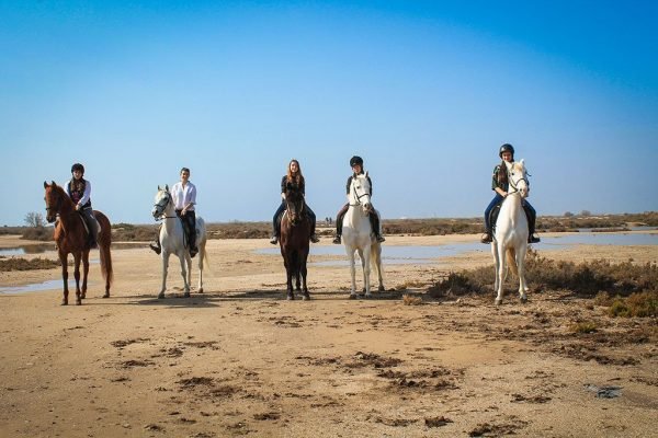 Horse riding along the beach of Almeria